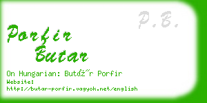 porfir butar business card